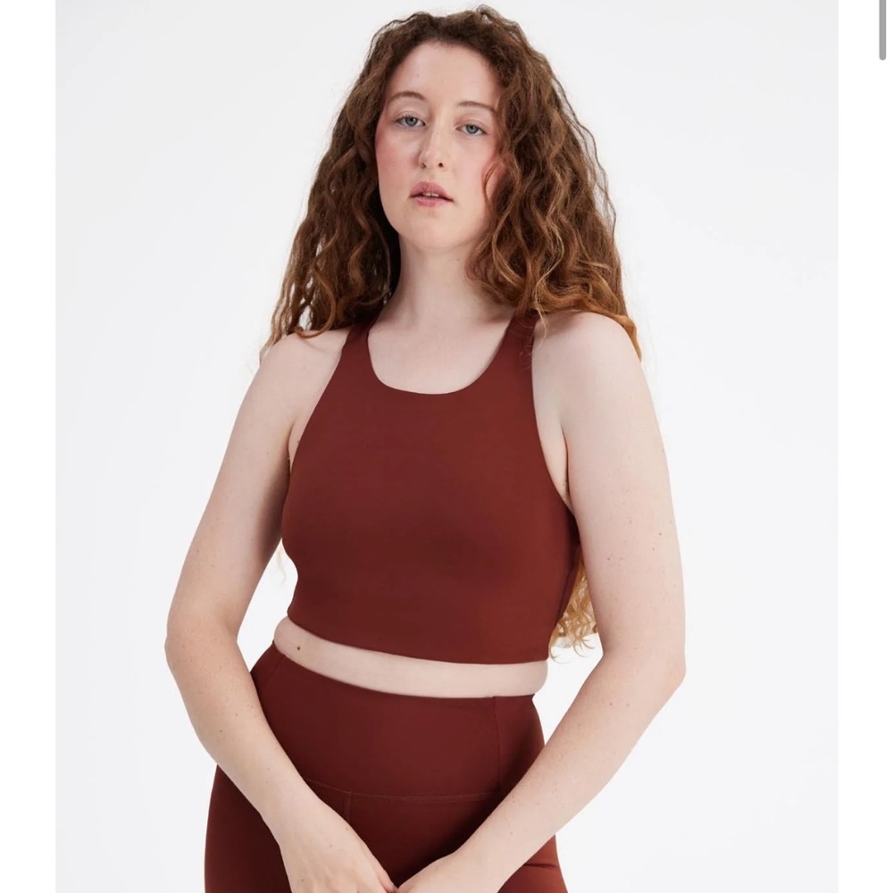 NWOT Girlfriend Collective Milo Racerback Bra in Mahogany